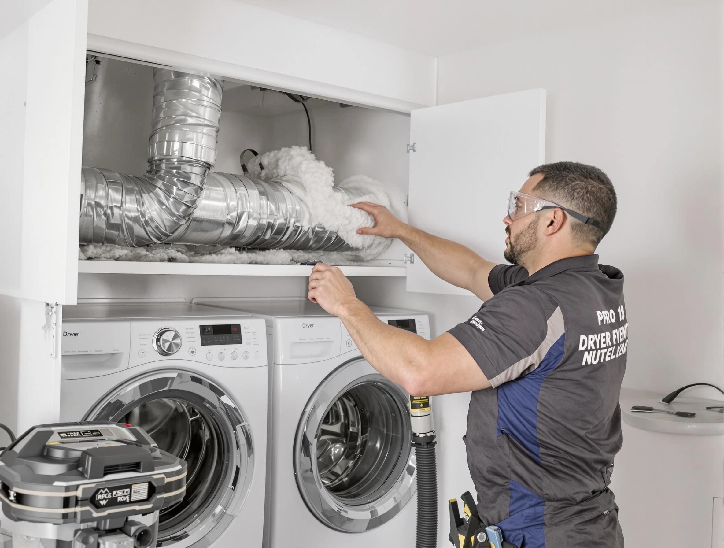 Brighton Dryer Vent Cleaning certified technician performing specialized gas dryer vent cleaning in Brighton